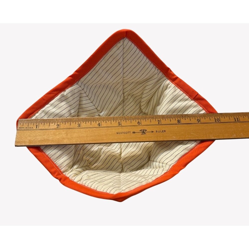 Handmade FOOTBALL USA ORANGE Microwave Safe Bowl Cozy Reversible Quilted Cozie - Picture 7 of 8